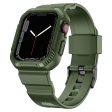 Apple Watch (41mm) carbon fiber style cover with watch strap - Dark Green Fashion