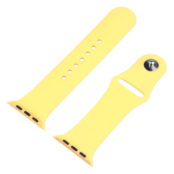 Apple Watch (41mm) cover with tempered glass + silicone watch strap - Yellow Cheap