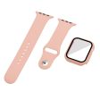 Apple Watch (45mm) silicone watch strap + cover with tempered glass - Pink   Size: S   M on Sale