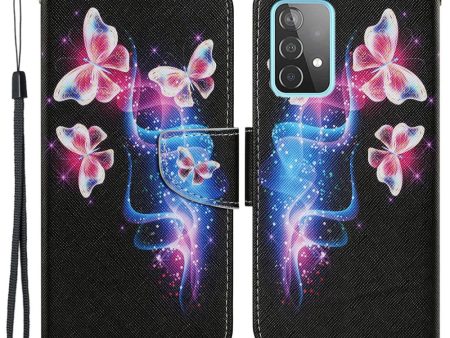 Wonderland Samsung Galaxy A53 5G flip case - Three Fluorescent Butterflies Fashion