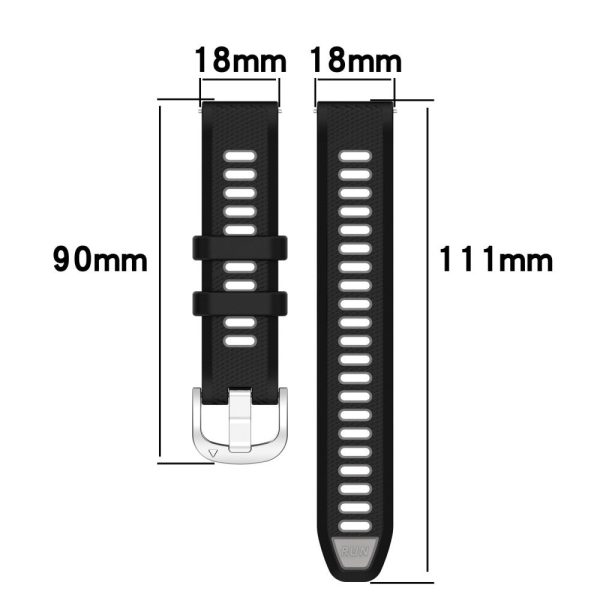 18mm Universal dual color cross strip silicone strap - Black   Lime For Discount