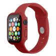 Apple Watch (45mm) silicone watch strap + cover with tempered glass - Dark Red   Size: S   M Online Sale