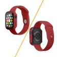 Apple Watch (45mm) silicone watch strap + cover with tempered glass - Dark Red   Size: M   L For Discount