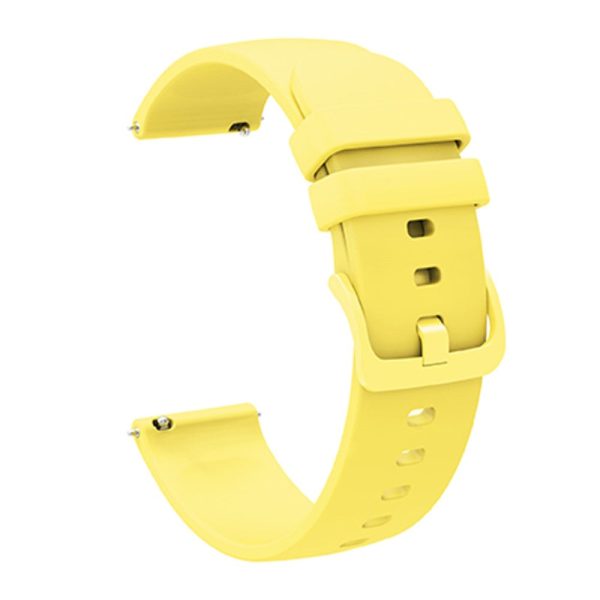 20mm Universal solid color silicone watch strap - Yellow For Sale