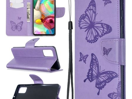 Butterfly Samsung Galaxy A71 flip case - Purple For Discount