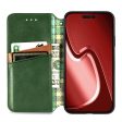 iPhone 16 Pro leather case with a stylish rhombus imprint - Green Supply