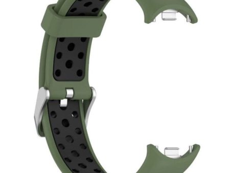 Xiaomi Smart Band 8 Silicone Watch Band Dual Color Adjustable Wrist Strap - Army Green+Black on Sale