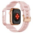 Apple Watch (41mm) carbon fiber style cover with watch strap - Pink Fashion