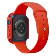 Apple Watch (45mm) silicone watch strap + cover with tempered glass - Red   Size: M   L Hot on Sale