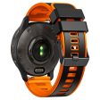 18mm Universal dual color silicone strap - Black   Orange Fashion