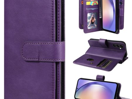 10-slot wallet case for Samsung Galaxy A54 - Purple For Discount