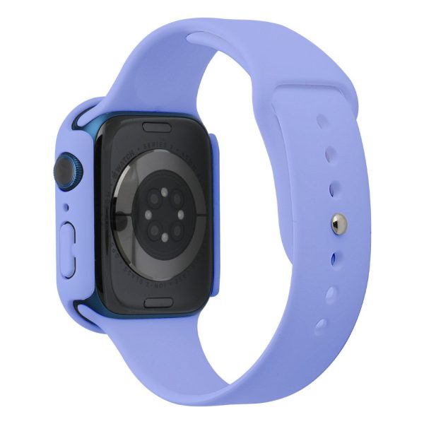 Apple Watch (45mm) silicone watch strap + cover with tempered glass - Lilac   Size: S   M Supply