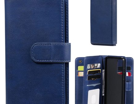 10-slot wallet case for Samsung Galaxy A52 5G - Blue For Cheap