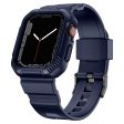 Apple Watch (41mm) carbon fiber style cover with watch strap - Dark Blue For Sale