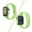 Apple Watch (45mm) silicone watch strap + cover with tempered glass - Light Green   Size: S   M For Cheap