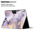 iPad Pro 11 (2024) Case Card Holder Stand Marble Pattern Tablet Leather Shell - Style B Fashion