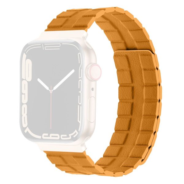 Apple Watch Series 8 (41mm) Genuine leather strap - Yellow For Cheap