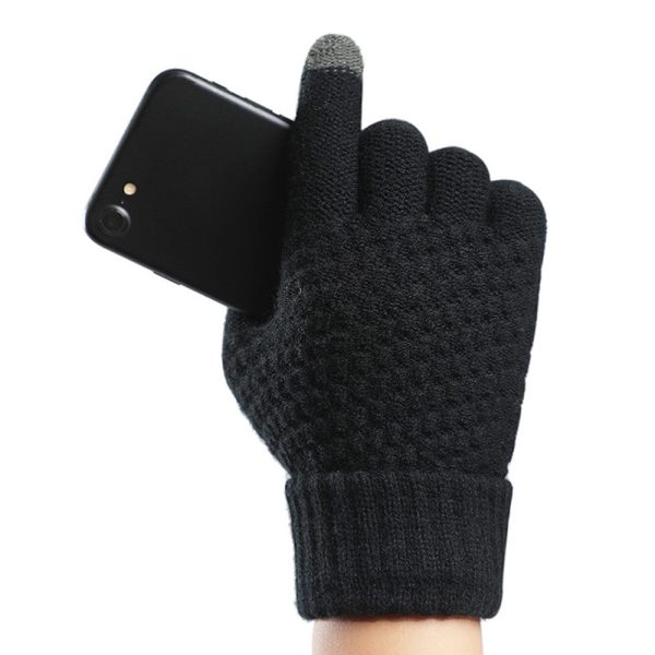 Y0042 Touchscreen Thermal Knit Gloves for Men Women - Yellow Online Sale