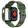 Apple Watch (41mm) carbon fiber style cover with watch strap - Dark Green Fashion