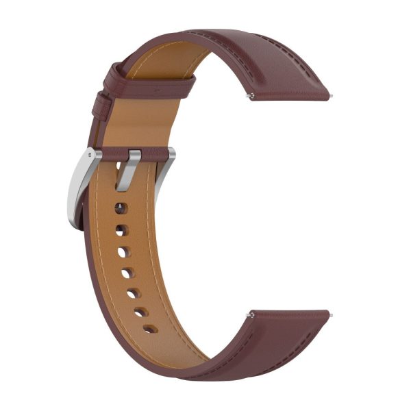 20mm Cowhide leather strap for Samsung   Garmin   Amazfit - Dark Brown Supply