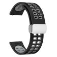 20mm Universal dual color silicone strap with silver buckle - Black   Grey Online now