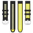 18mm Universal dual color cross strip silicone strap - Black   Lime For Discount