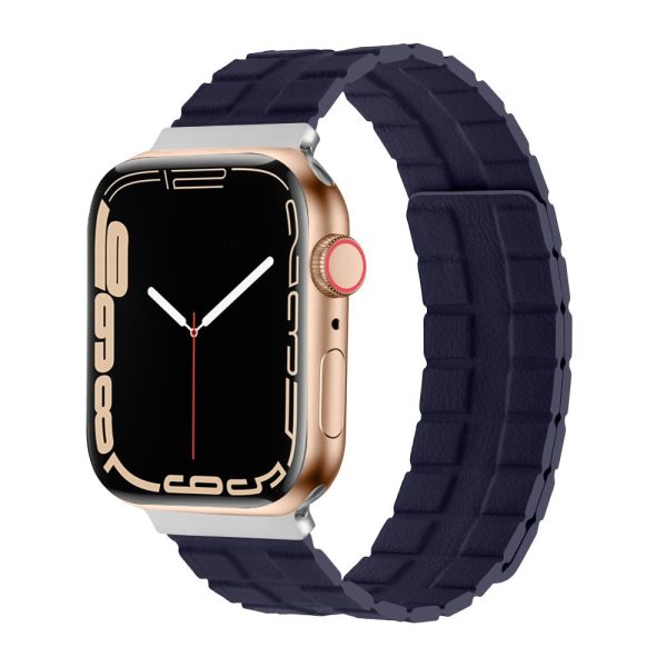 Apple Watch Series 8 (41mm) Genuine leather strap - Dark Blue Online Sale