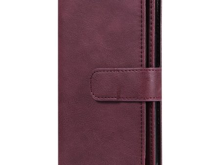 10-slot wallet case for Samsung Galaxy A13 5G - Wine Red Fashion