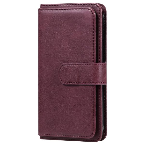 10-slot wallet case for Samsung Galaxy A13 5G - Wine Red Fashion