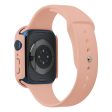 Apple Watch (45mm) silicone watch strap + cover with tempered glass - Pink   Size: S   M on Sale