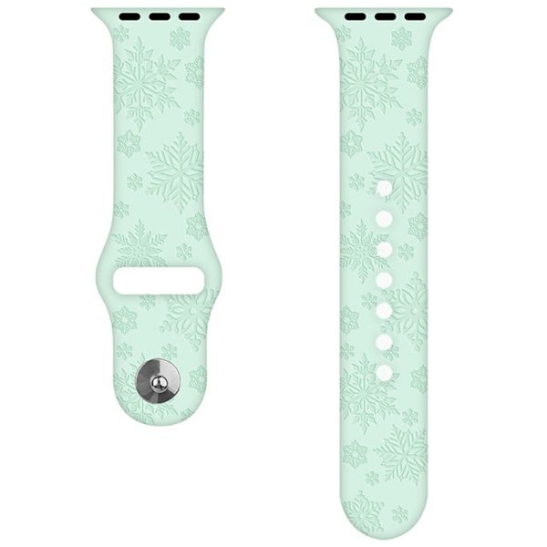 Watch Strap for Apple Watch Series 49mm - 45mm - 44mm - 42mm - Snowflake Light Green Hot on Sale