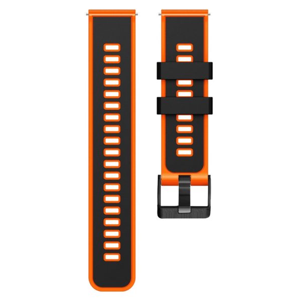 18mm Universal dual color silicone strap - Black   Orange Fashion