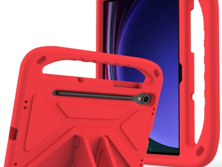 Red Tablet Cover with Kickstand and Hand Grip for Samsung Galaxy Tab S9 FE For Discount