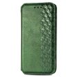 iPhone 16 Pro leather case with a stylish rhombus imprint - Green Supply