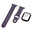 Apple Watch (45mm) silicone watch strap + cover with tempered glass - Dark Purple   Size: S   M Online now