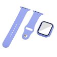 Apple Watch (45mm) silicone watch strap + cover with tempered glass - Lilac   Size: S   M Supply