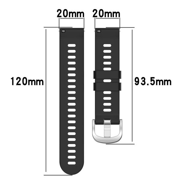 20mm cross stripe pattern silicone strap for Garmin watch - Wine Red Online now