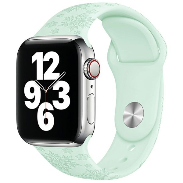 Watch Strap for Apple Watch Series 49mm - 45mm - 44mm - 42mm - Snowflake Light Green Hot on Sale