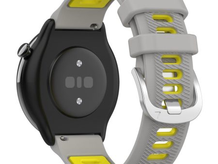 18mm Universal dual color cross strip silicone strap - Grey   Yellow Sale