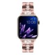 Apple Watch Series 8 (41mm) rhinestone décor metal strap - Pink Hot on Sale