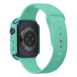 Apple Watch (45mm) silicone watch strap + cover with tempered glass - Mint Green   Size: M   L Online Sale