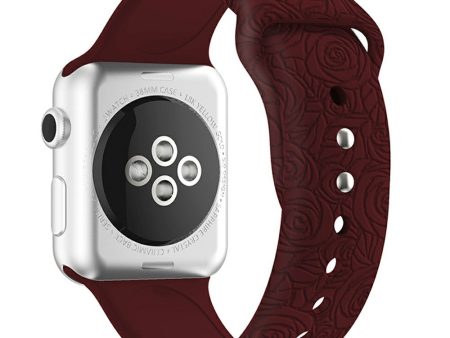 Watch Strap for Apple Watch Series 49mm - 45mm - 44mm - 42mm - Rose Wine Red For Cheap