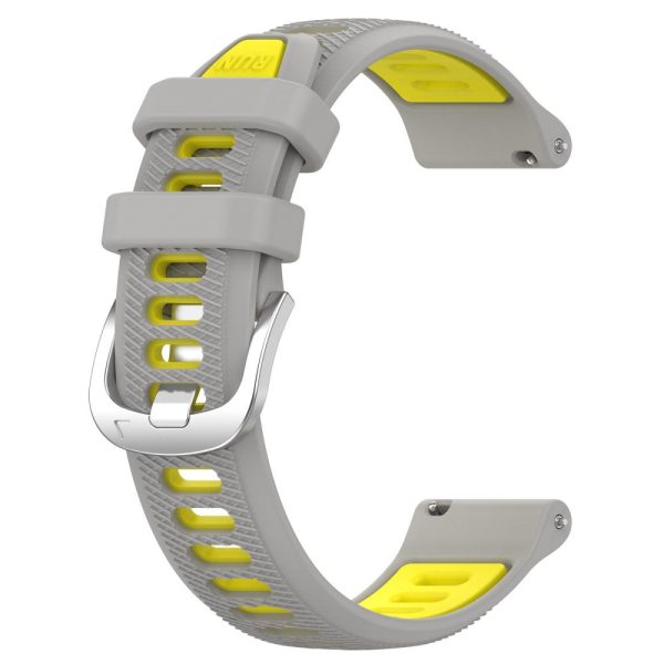 18mm Universal dual color cross strip silicone strap - Grey   Yellow Sale