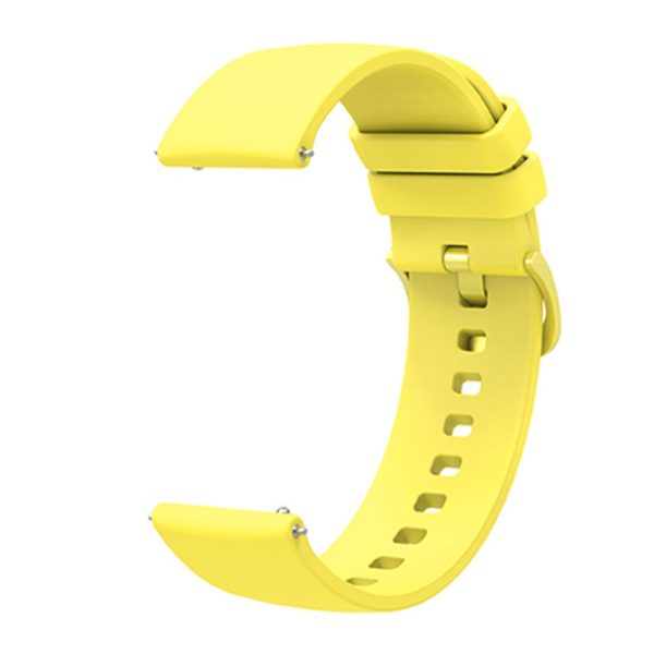 20mm Universal solid color silicone watch strap - Yellow For Sale