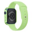 Apple Watch (45mm) silicone watch strap + cover with tempered glass - Light Green   Size: S   M For Cheap