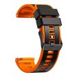 18mm Universal dual color silicone strap - Black   Orange Fashion