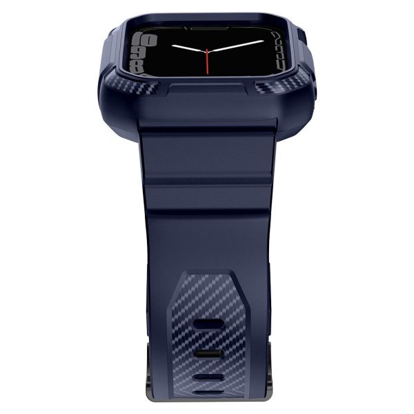 Apple Watch (41mm) carbon fiber style cover with watch strap - Dark Blue For Sale