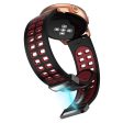 20mm Universal dual color silicone strap with black buckle - Black   Red Cheap