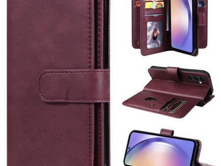 10-slot wallet case for Samsung Galaxy A54 - Wine Red on Sale