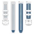 18mm Universal dual color cross strip silicone strap - White   Blue Discount